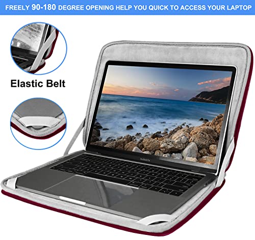 14 inch Laptop Sleeve, Upgrade Shockproof Protective Computer Cover Flip Case Briefcase Carrying Bag Compatible with 14" HP, Lenovo, Asus, Acer, Notebook, Chromebook Computer, Red - color: Red, size: 14 Inch
