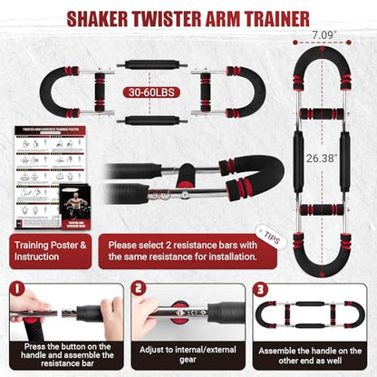 COFOF Exercise hand grippers, Adjustable Forearm Strengthener with Training Poster