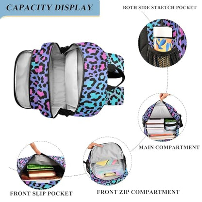 ALAZA Leopard Print Cheetah Purple Laptop Backpack Purse for Women Men Travel Bag Casual Daypack with Compartment & Multiple Pockets - color: Leopard