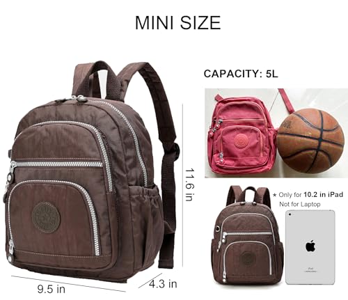 Mini Hiking Waterproof Backpack Purse for Women and Men,Travel Backpack 5L - color: Brown