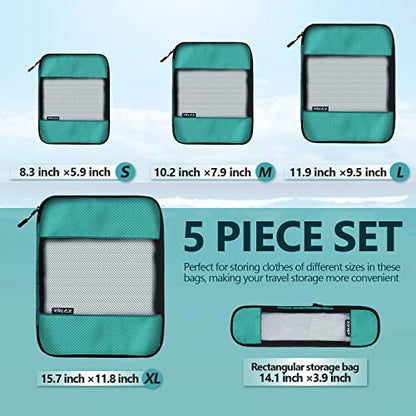 Compression Packing Cubes for Suitcases,5 Set Travel Essentials, Lightweight Luggage Organizer Bags, Travel Cubes for Carry on