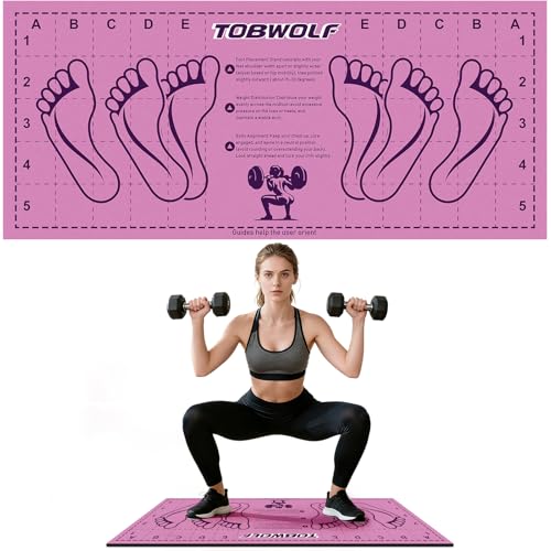 31.5'' X 13.8'' Non-Slip Squat Mat with Foot Position, Pro-Grade Exercise Mat Great for Squats, Leg and Lunges, Improving Muscle Activation, Versatility and Safety, Ideal for Home Fitness Enthusiasts - color: Pink