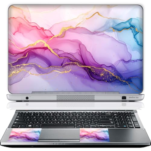 11.6 12 Inch Laptop Skin Sticker Cover Premium Sticker Cover Art Decal Decorative (Included 2 Wrist Pad Skins) - Marble Waves - color: 3632A, size: 12 Inch