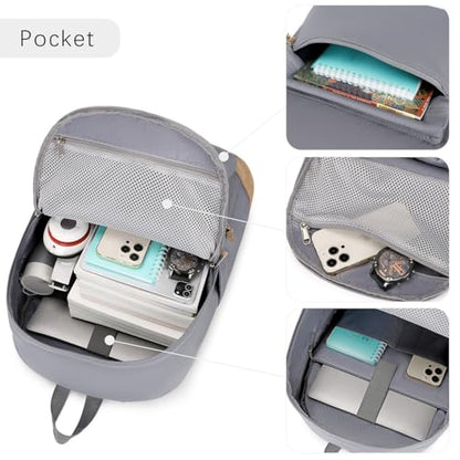 abshoo Basic School Backpack For College Middle High School Water Resistant Bookbag Travel Daypack(Gray) - color: Gray