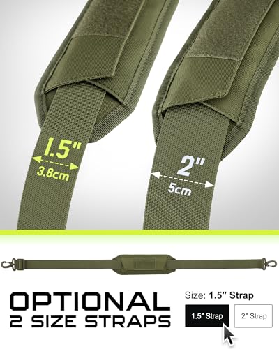 WYNEX Shoulder Strap Pad for Tactical Pouch, Universal Bag Strap with Detachable Thick Pad Single Shoulder Straps Replacement - color: Army Green, size: 1.5“ Strap