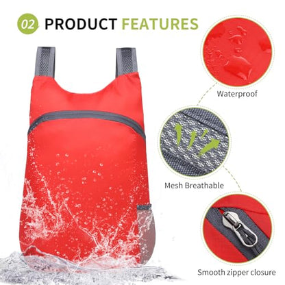 20L Ultra Hiking-Daypack Lightweight Foldable Travel Packable Backpack for Camping Cycling Outdoor,red - color: Red