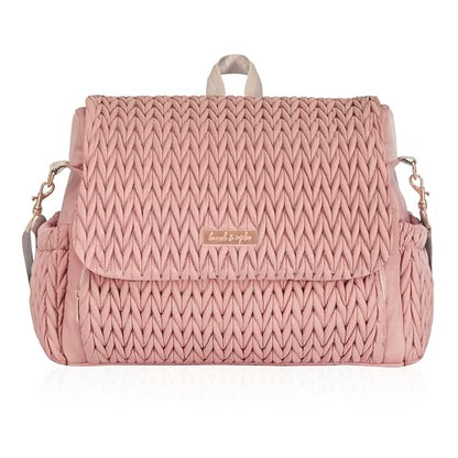 Hannah & Sophia Belle Convertible Baby Diaper Backpack & Bag in Pink Polyester with Classic Style - color: Pink