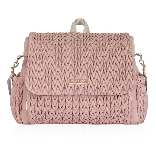 Hannah & Sophia Belle Convertible Baby Diaper Backpack & Bag in Pink Polyester with Classic Style - color: Pink