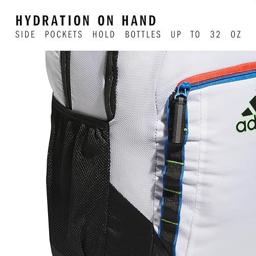 adidas Excel Backpack for Men & Women – Durable Large Athletic Laptop Bag - color: White/Bright Royal Blue/Black, size: OSFA