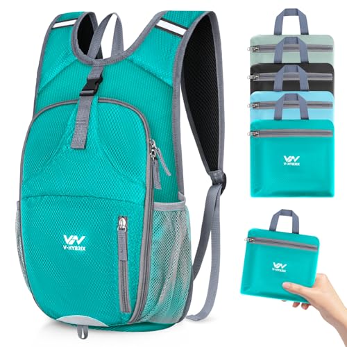 15L Foldable Hiking Backpack,Lightweight Packable Waterproof Machine Washable Daypack with Chest Strap,Small Folding Pack for Travel/Walking for Men&Women-0.52LB Green - color: Green