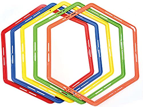 Hexagon Agility Ring Training Circle Ring Speed Agility Ladder Physical Training Ring Football Footwork Trainer Hurdles Agility Ladder Fitness Equipment Multicolor Training Ring 3Pcs - color: green