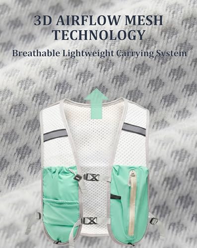 Small Lightweight Hiking Backpack, 3D Breathable Mesh Backpack with Water Bottle & Phone Pockets, Travel Daypack for Men Women, Cycling & City Tour - color: Light Green