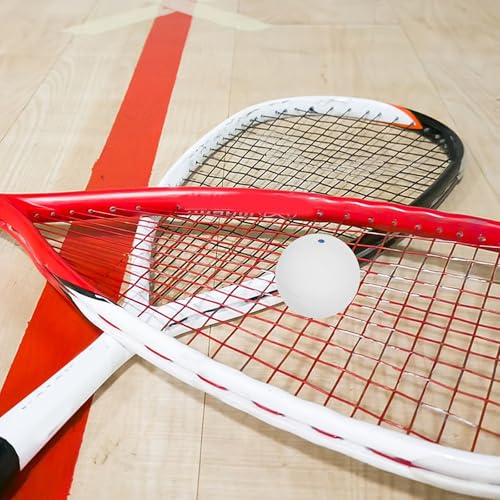LIOOBO 2pcs Rubber Single Dot Squash Balls for Beginner Training, Hand Eye Coordination Reaction Trainer, Indoor Outdoor Use, Elastic Bounce Sports Equipment
