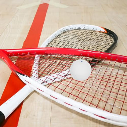 LIOOBO 2pcs Rubber Single Dot Squash Balls for Beginner Training, Hand Eye Coordination Reaction Trainer, Indoor Outdoor Use, Elastic Bounce Sports Equipment