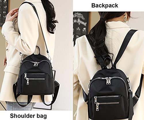 Women's Mini Backpack Purse Fashion Rucksack Daypack Small Shoulder Bag - color: Black