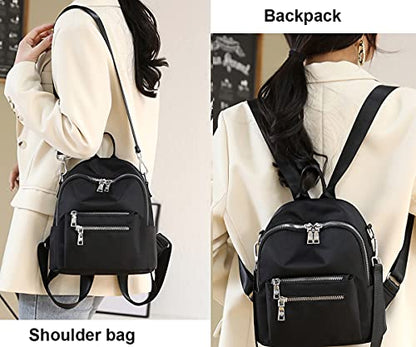 Women's Mini Backpack Purse Fashion Rucksack Daypack Small Shoulder Bag - color: Black