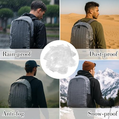 Molain 10 Pack Backpack Rain Cover, Disposable Waterproof Lightweight Backpack Cover Elastic Covers Protector Disposable Rain Covers for Backpacks Outdoor Hiking Cycling Camping Travel Emergency
