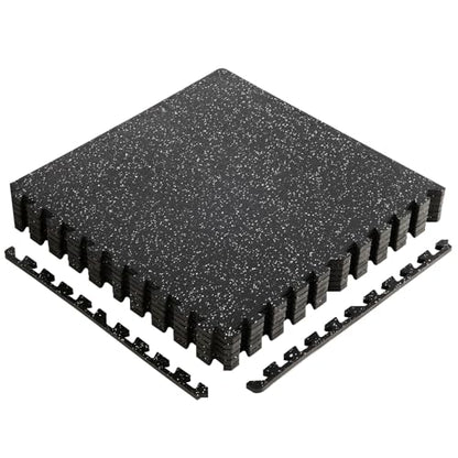 NEWBULIG Interlocking Foam/Rubber Floor Tiles, Gym Flooring for Home Gym Mat 24 inch Long, 1/2 Inch Thick, Foam/Rubber Mats for Floor, Garage, Workout Space, Non-Slip，6/12/36 pcs