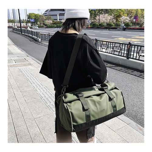 Large capacity travel bag, business travel carry-on baggage backpack, wet and dry separation sports and fitness bag(Green) - color: Green