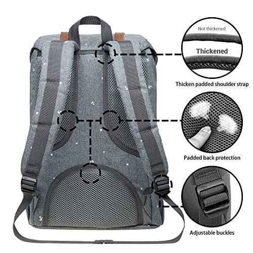 KAUKKO Laptop Outdoor Backpack Traveling Daypack Hiking Rucksack Large Capacity Bag Fits 15.6"(5-13-GREY) - color: Ep13-grey
