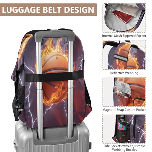 Bolaz Basketball Light Travel Backpack 14 Inch Laptop Computer Bag Sturdy School Bag College Bookbag