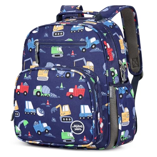 mibasies Kids Backpack for Boys 5-8: Water-Resistant School Bookbag for Kindergarten and Elementary - Car Blue - color: Car Blue, style: Kids-15"h