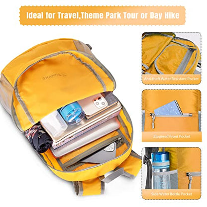 ZOMAKE Ultra Lightweight Hiking Backpack 20L, Packable Small Backpacks Water Resistant Daypack for Women Men(Yellow) - color: Yellow