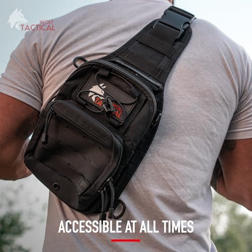 WOLF TACTICAL EDC Sling Bag - Concealed Carry Shoulder Bag for Range, Travel, Hiking, Outdoor Sports - color: Tan