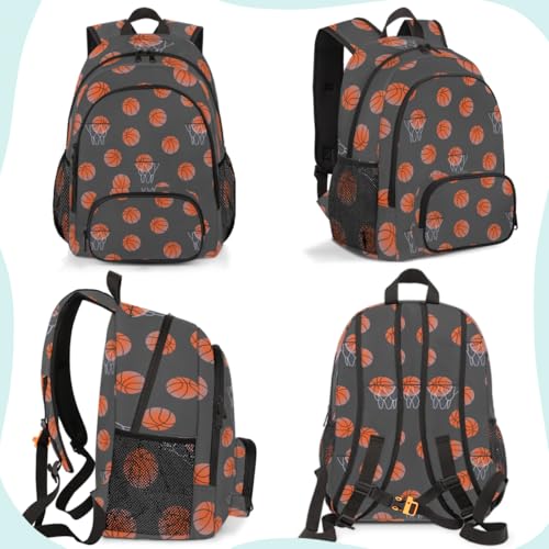 Basketball Laptop Backpack for Women Men, Gray Work Travel Computer Backpacks, 18.3 Inch Large Computer Nurse Teacher Bags Casual Daypack - color: Multicolor 14
