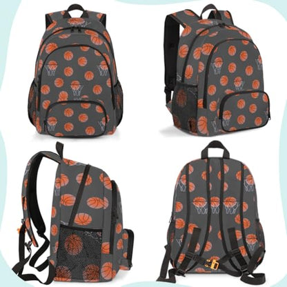 Basketball Laptop Backpack for Women Men, Gray Work Travel Computer Backpacks, 18.3 Inch Large Computer Nurse Teacher Bags Casual Daypack - color: Multicolor 14
