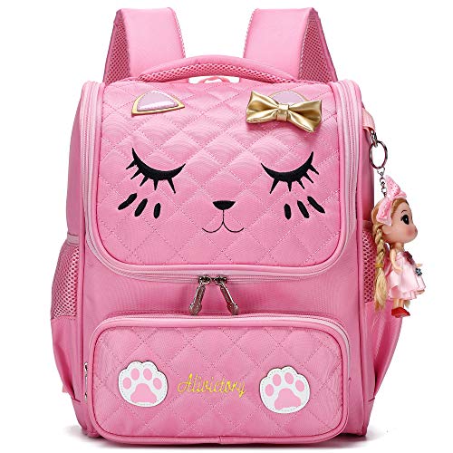 AO ALI VICTORY Girls Backpacks, Waterproof Cute Backpack for Kids Toddler Girl Preschool Bookbags Elementary School Bags - color: A-pink, size: Large