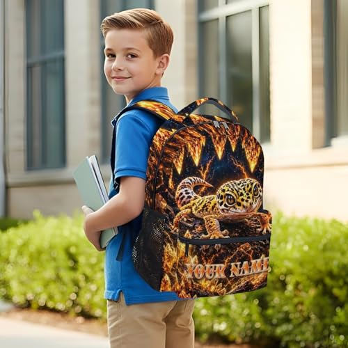 Custom Kids Backpack Boys - Backpacks for Toddler, 17 Inch Large Capacity Schoolbag for Elementary Primary School - color: Gold