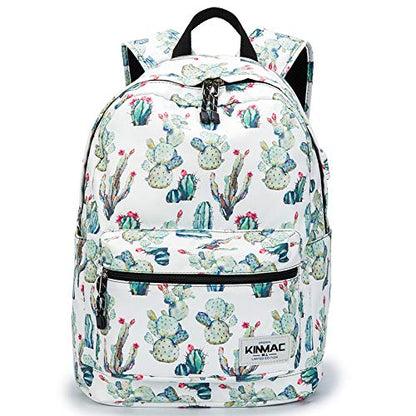 Kinmac Water Resistant Laptop Travel Outdoor Backpack with USB Charging Port for 13 inch 14 inch and 15.6 inch Laptop (Cacti) - color: Cactus