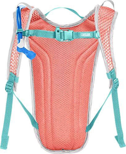 CamelBak Mini M.U.L.E. Kids Hydration Backpack, Lightweight Trail and Bike Pack with 50oz Reservoir - color: Grey/Rainbow