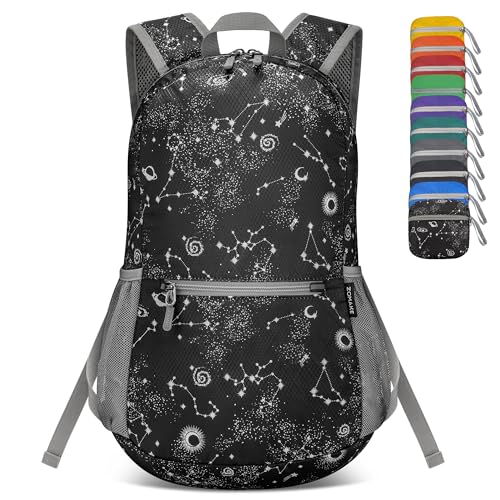 ZOMAKE Ultra Lightweight Hiking Backpack 20L, Packable Small Backpacks Water Resistant Daypack for Women Men(Star Print) - color: Star Print