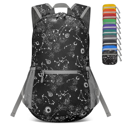 ZOMAKE Ultra Lightweight Hiking Backpack 20L, Packable Small Backpacks Water Resistant Daypack for Women Men(Star Print) - color: Star Print