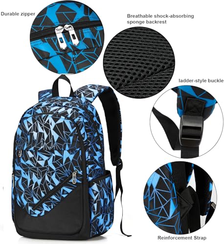 Travel Laptop Backpack, Business Slim Sturdy Water Resistant School Backpack, Gift for Men & Women, Fits 15.6 Inch Notebook - color: Black-blue