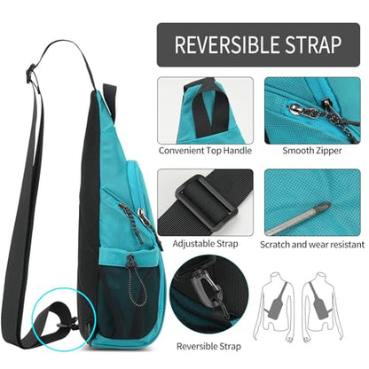 Peicees Small Sling Bag with 2 Bottle Holders (Suitable for 2.5 IN Diameter Bottle), Sling Backpack Crossbody Bag Chest Daypack for Daily Use Travel, Bottle Not Included, Black - color: Black