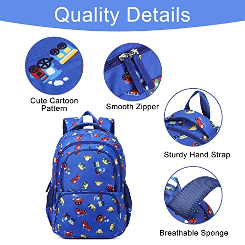 CLUCI Kids Backpack for Boys Bookbags Preschool Toddler Daycare School Bag Elementary Kindergarten Lightweight Waterproof Bluey Backpack Cars - color: 1-4 Blue Car