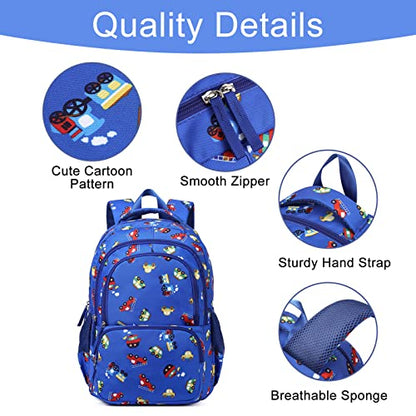 CLUCI Kids Backpack for Boys Bookbags Preschool Toddler Daycare School Bag Elementary Kindergarten Lightweight Waterproof Bluey Backpack Cars - color: 1-4 Blue Car