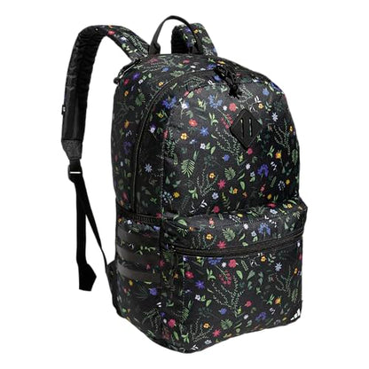 adidas Classic 3-Stripe Backpack for Laptop, School and Travel, 28L - color: Meadow Floral Black/Black/White/5.0