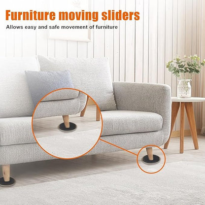 10PCS Furniture Sliders for Hardwood Floors, Reusable Furniture Sliders for Carpet, Heavy Duty Furniture Movers Sliders, Carpet, Floor Protectors