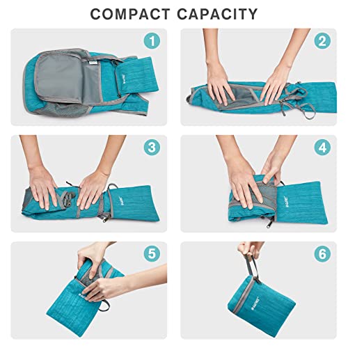 G4Free 10L/15L Hiking Backpack Lightweight Packable Hiking Daypack Small Travel Outdoor Foldable Shoulder Bag - color: Teal Blue, size: 10L
