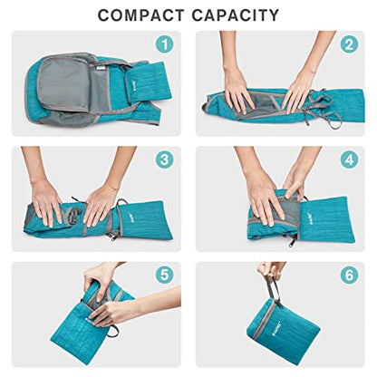 G4Free 10L/15L Hiking Backpack Lightweight Packable Hiking Daypack Small Travel Outdoor Foldable Shoulder Bag - color: Teal Blue, size: 10L