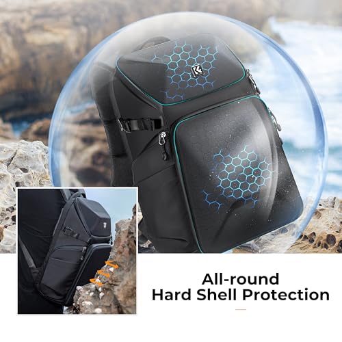 K&F CONCEPT Camera Backpack Hard Shell 20L Photography Camera Bag Hardshell Case with Tripod Holder&Laptop Compartment