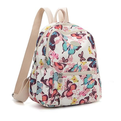 Pealwel Mini Backpack Purse for Women,Small Nylon backpacks for Ladies Backpacks Women Anti Theft Travel Bag (Butterfly) - color: Butterfly
