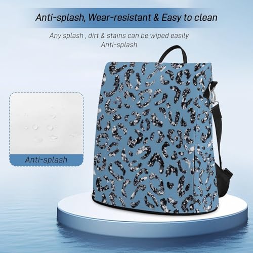 Blue Bling Print Backpack Purse for Women Anti-Theft Bag Fashion Bags Ladies Shoulder Travel Bag - color: Blue Bling Print, size: No Custom