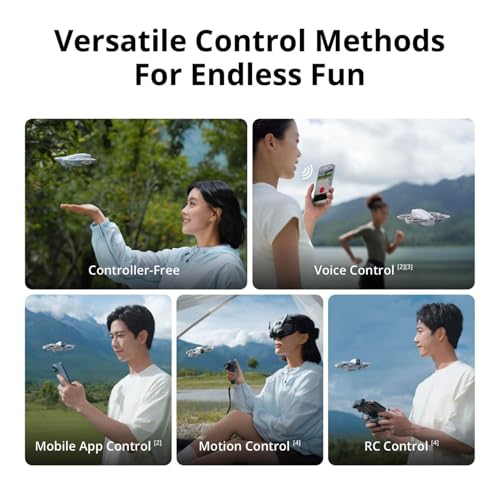 DJI Neo, Mini Drone with 4K UHD Camera for Adults, 135g Self Flying Drone that Follows You, Palm Takeoff, Subject Tracking, QuickShots, Stabilized Video, Built-In Propeller Guard (Controller-Free) - style: DJI Neo (Controller-Free)
