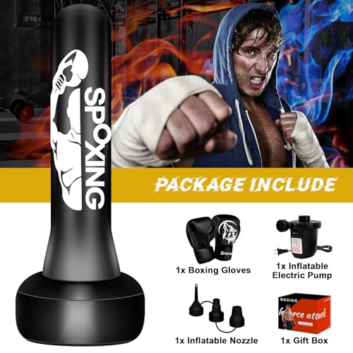 Heavy Punching Bag with Stand Adults Teens,70" Free Standing Boxing Bags,Kickboxing Training Equipment Bags for Beginners Kickboxing Training MMA Muay Thai Fitness Office Home Gym