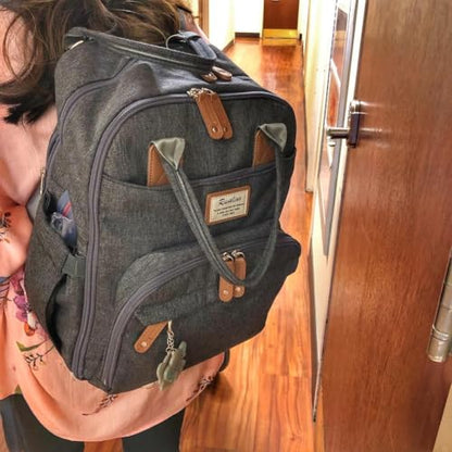 RUVALINO Diaper Bag Backpack - Multifunction Waterproof Travel Backpack, Baby Bag with Changing Pad & Stroller D-Ring & Pacifier Case - Travel Essentials & Baby Registry Search - Unisex, Dark Gray - color: Classic_dark Gray